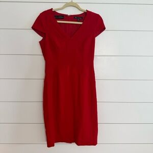 Brooks Brothers Dress Size 6 Red Form Fitting Wool Holiday Estethia G.B. Conte